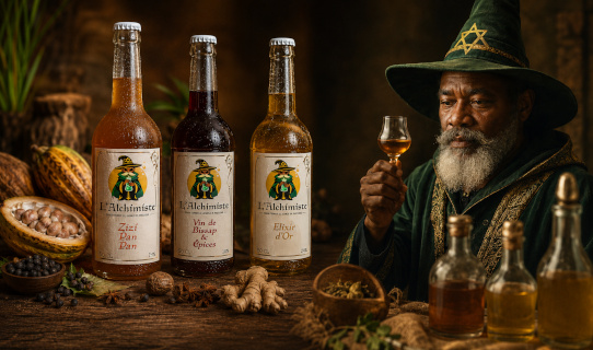 Sélection d'ingrédients locaux pour boissons artisanales L'Alchimiste