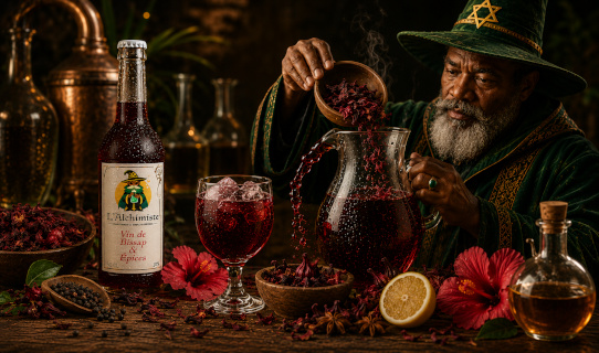 Boisson artisanale au bissap foléré aux notes florales et acidulées