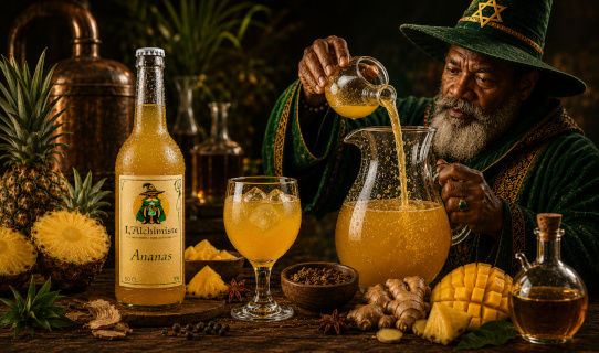 Bière ou vin artisanal à l'ananas aux saveurs exotiques et fruitées