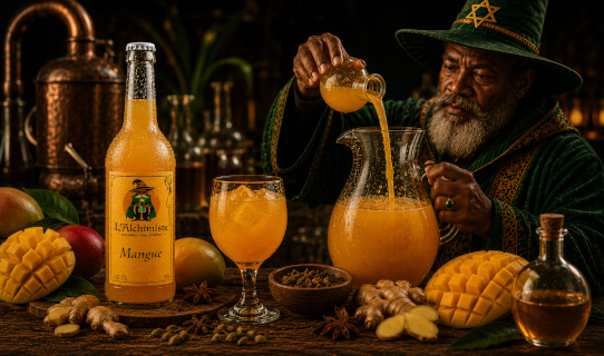Boisson artisanale à la mangue tropicale douce et parfumée