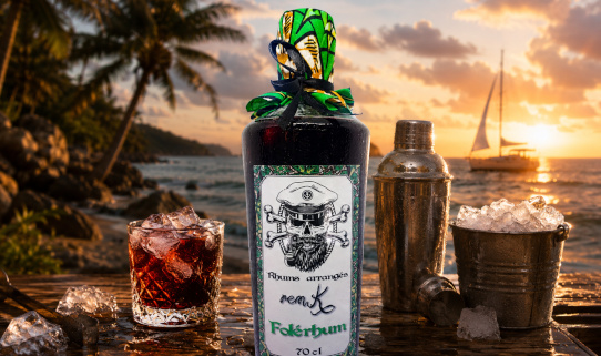 Dégustation de rhum arrangé artisanal servi frais glacé ou sur glace