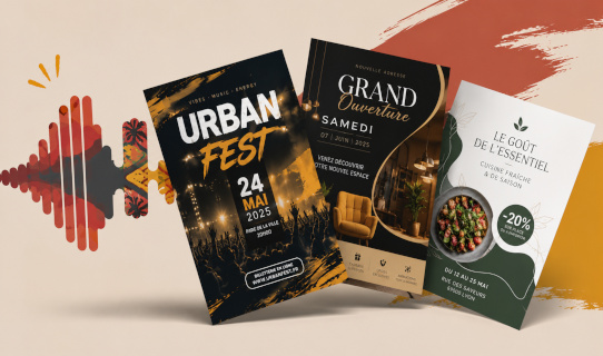 Création de flyers modernes publicitaires et supports de communication
