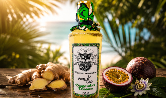 Rhum arrangé gingembre passion exotique aux saveurs intenses et fruitées