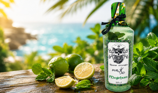 Rhum arrangé Mojirhum citron menthe inspiré du mojito glacé