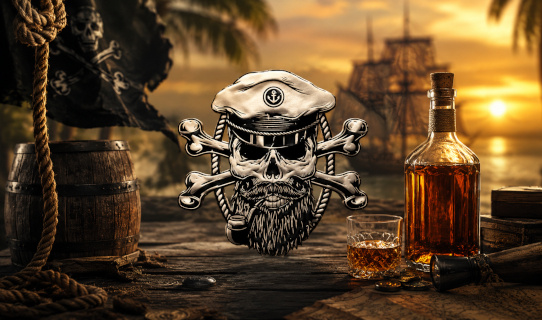 Logo pirate emblématique de la marque de rhums arrangés remK