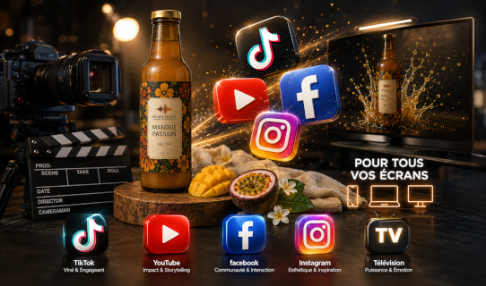 Création de vidéos publicitaires modernes pour réseaux sociaux et entreprises